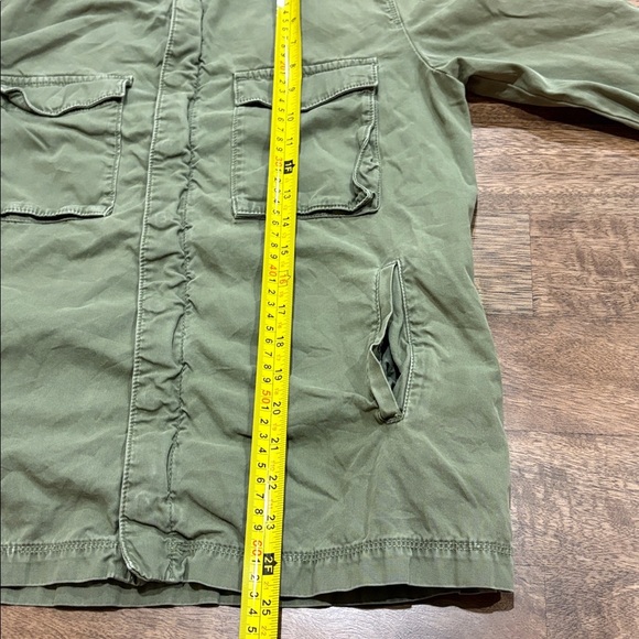 Zara Denim Green Utility Jacket with Military Styling Medium - Picture 6 of 7